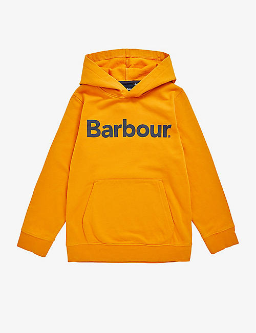 BARBOUR: Essential logo-print cotton hoody 8-14 years