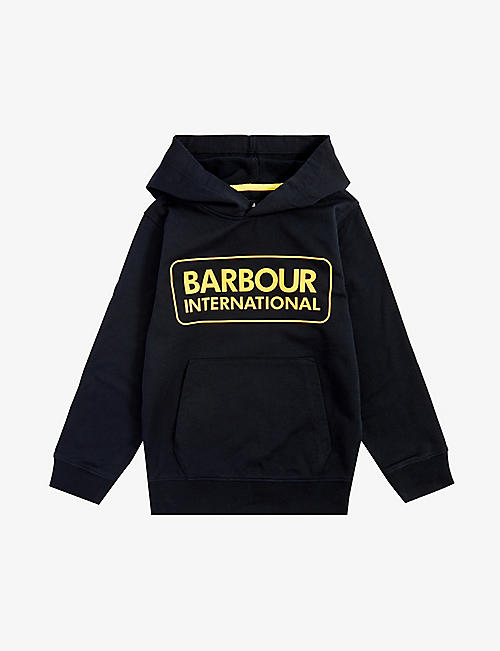 BARBOUR INTERNATIONAL: Logo-print cotton hoody 6-15 years