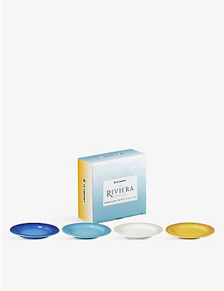 LE CREUSET: Riviera glazed stoneware appetiser plates set of four