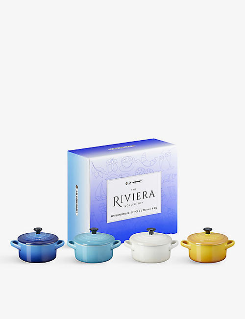 LE CREUSET: Riviera glazed stoneware petite casseroles set of four