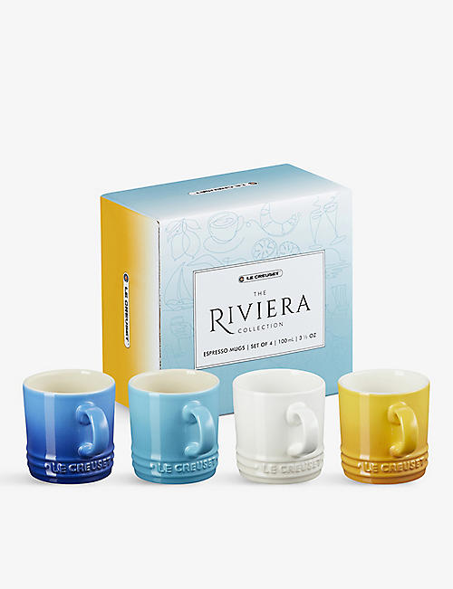 LE CREUSET: Riviera glazed stoneware espresso mugs set of four