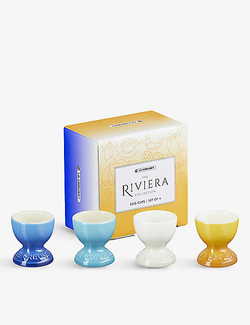 LE CREUSET: Riviera glazed stoneware egg cups set of four