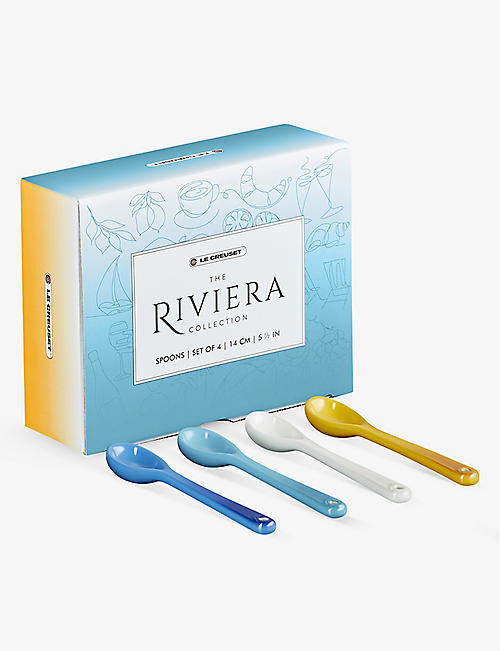 LE CREUSET: Riviera glazed stoneware spoons set of four