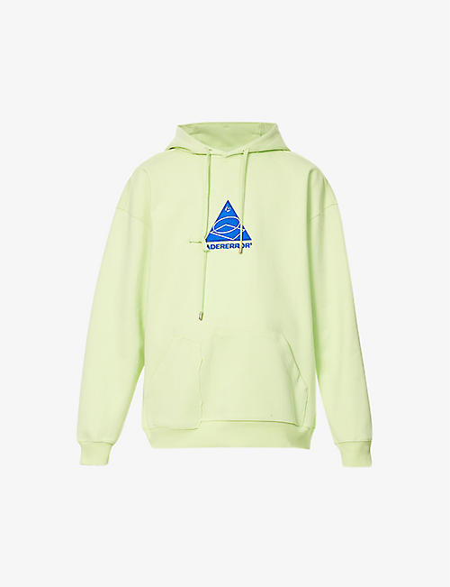 ADER ERROR: Geomid graphic-embroidered oversized-fit cotton-blend hoody