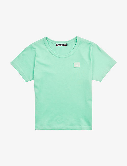 ACNE STUDIOS: Logo-embroidered cotton-jersey T-shirt 3-10 years