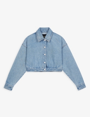 Maje cropped hot sale denim jacket