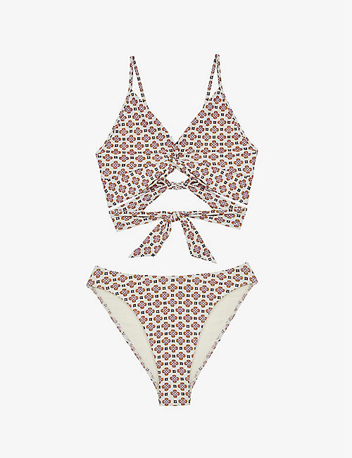 MAJE: Tolila graphic-print two-piece bikini set