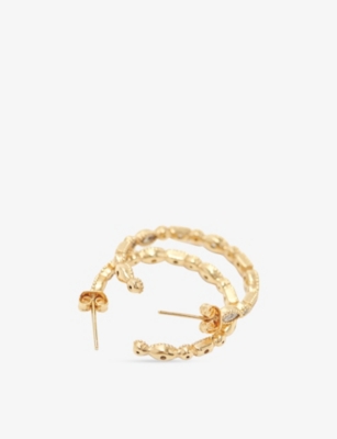 MAJE: Crystal-embellished brass hoop earrings