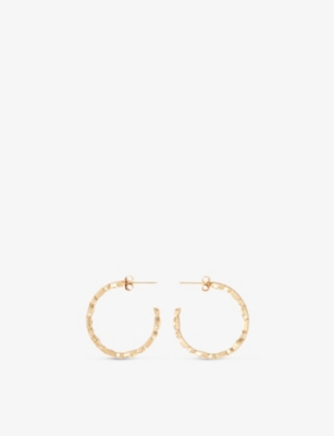 MAJE: Crystal-embellished brass hoop earrings