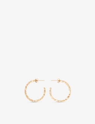 Maje Crystal-embellished Brass Hoop Earrings In Or