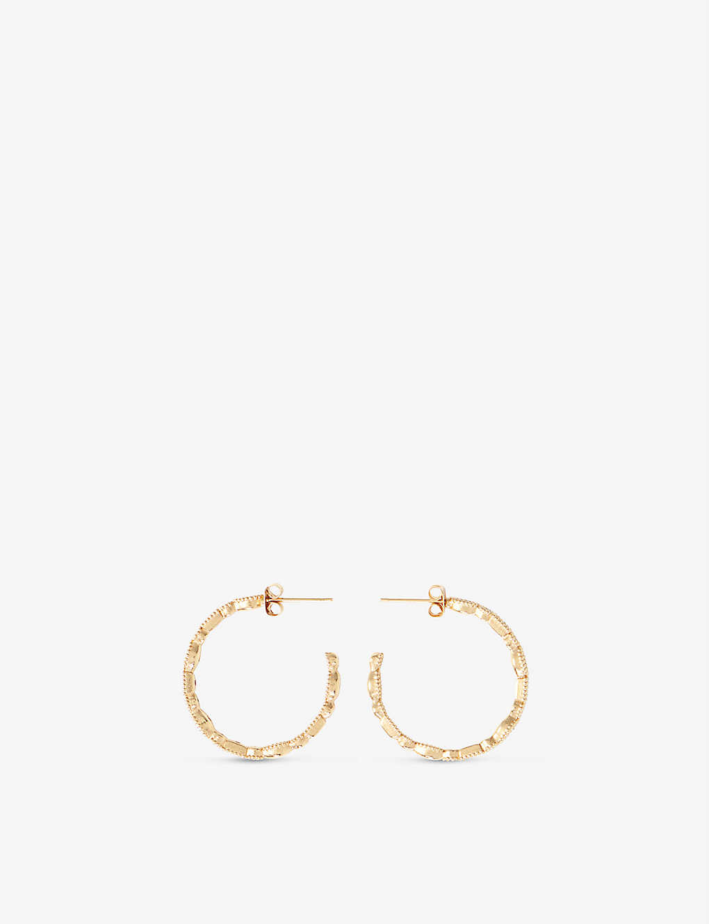 Maje Crystal-embellished Brass Hoop Earrings In Or