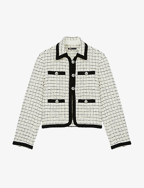 MAJE: Vitalo checked cotton-blend tweed jacket