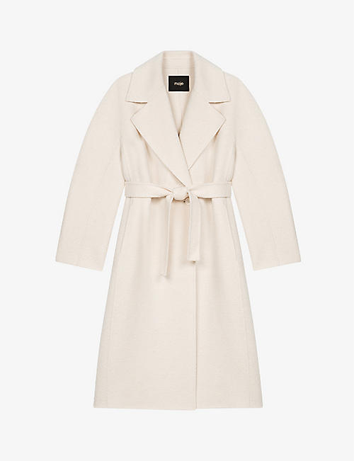 MAJE: Gwendal belted wool-blend coat