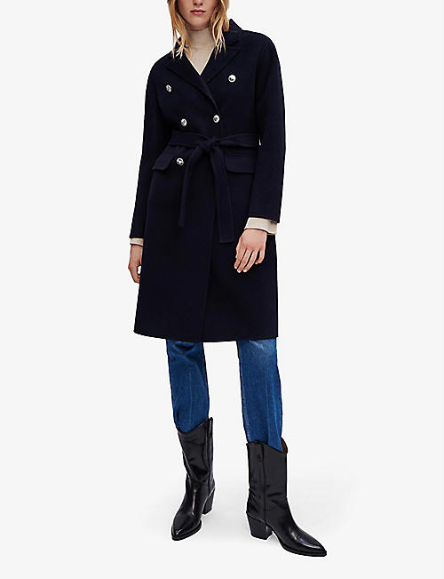 Womens Clothing Coats Raincoats and trench coats A Line Evening-blue Belted Trench Coat 