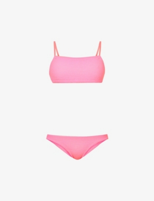 Hunza G Gigi Crinkle-knit Bikini In Bubblegum