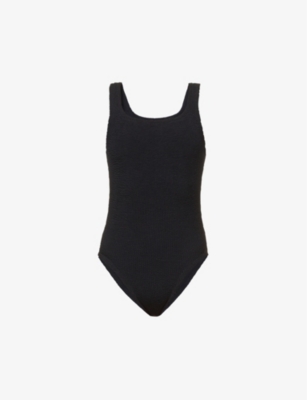 HUNZA G - Square-neck crinkle-textured swimsuit | Selfridges.com