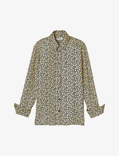 SANDRO: Annita floral silk shirt