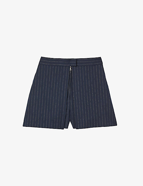 SANDRO: Eyden striped tailored wool-blend shorts