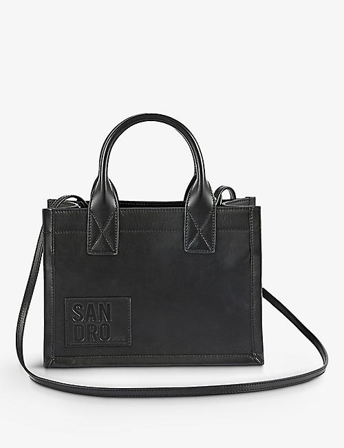 SANDRO: Little Kasbah leather tote bag
