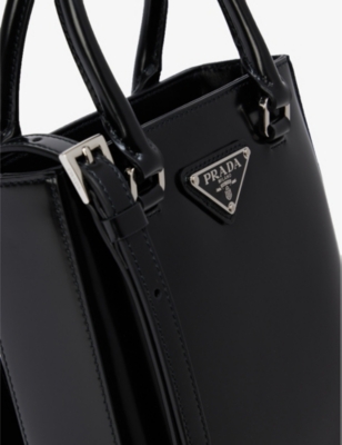 PRADA Logo-embellished leather cross-body bag