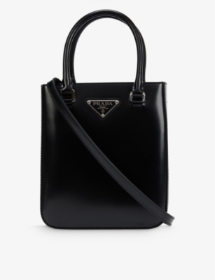 PRADA Logo-embellished leather cross-body bag