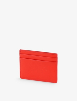 SANDRO LOGO-EMBOSSED LEATHER CARD HOLDER