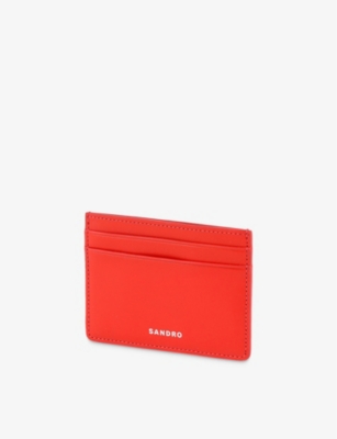 SANDRO LOGO-EMBOSSED LEATHER CARD HOLDER