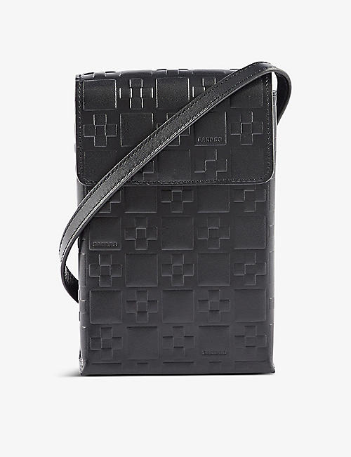 SANDRO: Monogram-embossed small leather bag