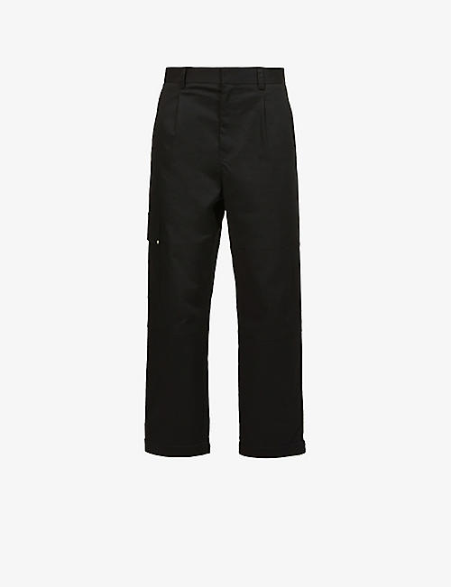 LOEWE: Panelled regular-fit straight high-rise stretch-cotton cargo trousers