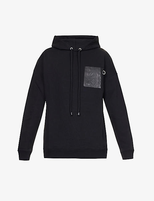 LOEWE: Anagram logo-patch relaxed-fit cotton-jersey hoody