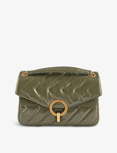 SANDRO: YZA quilted leather shoulder bag