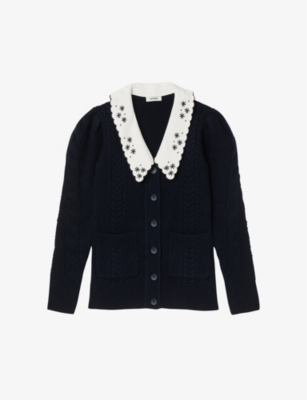 Sandro cardigan with embroidery on the back top