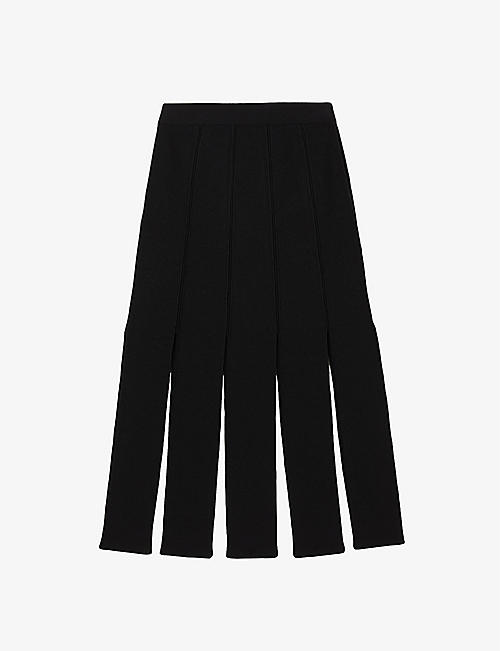 SANDRO: Dolce chunky fringed woven skirt