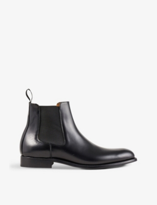 Shop Sandro Mens Noir / Gris Chelsea Leather Ankle Boots In Black
