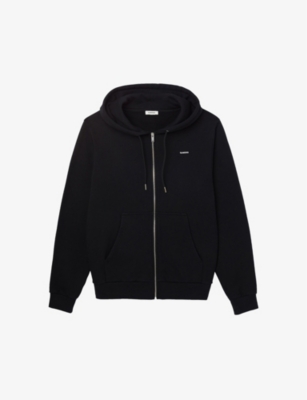 Sandro Relaxed-fit Woven Hoody In Noir / Gris