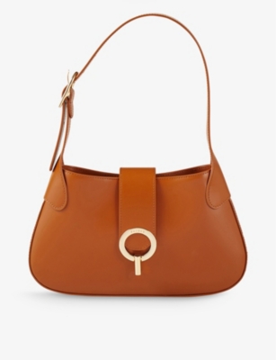 Sandro Womens Bruns Sweet Janet Leather Shoulder Bag In Bruns