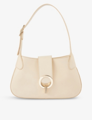 Sandro Sweet Janet Leather Shoulder Bag In Naturels