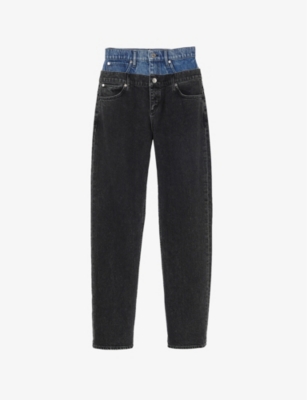 SANDRO: Trompe l'œil high-rise mom jeans