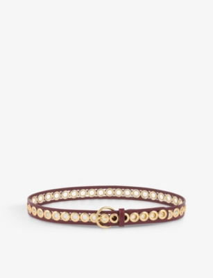 SANDRO: Adelia rivet-detail leather belt