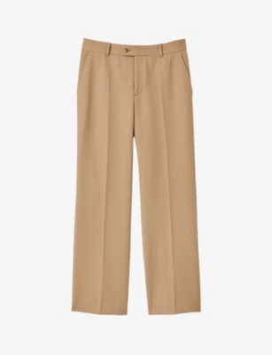 Sandro Brooks Wool Blend Straight Leg Pants In Naturels