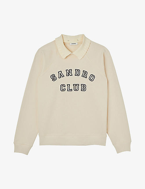SANDRO: Sandro Club logo-print cotton sweatshirt