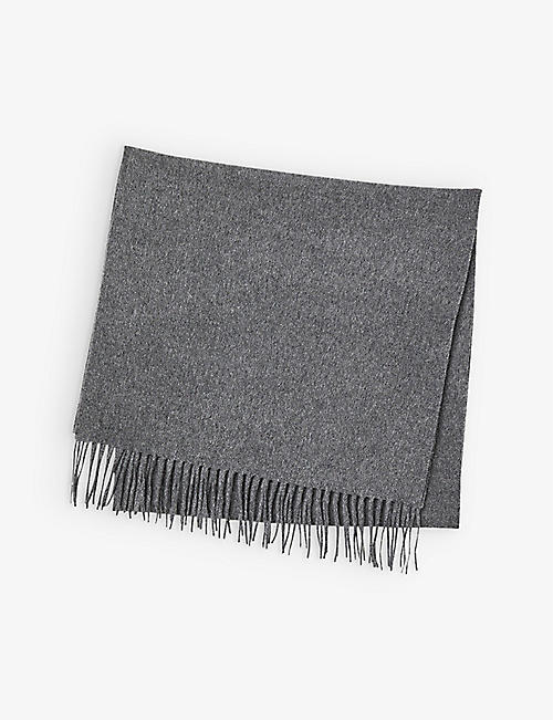 SANDRO: Fringed wool and cashmere-blend scarf