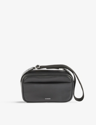 SANDRO: Logo-embossed leather mini bag