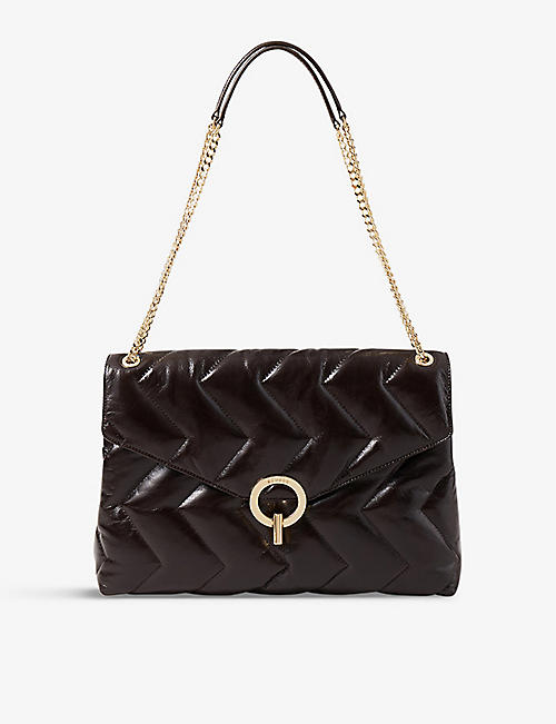 SANDRO: Yza quilted leather shoulder bag