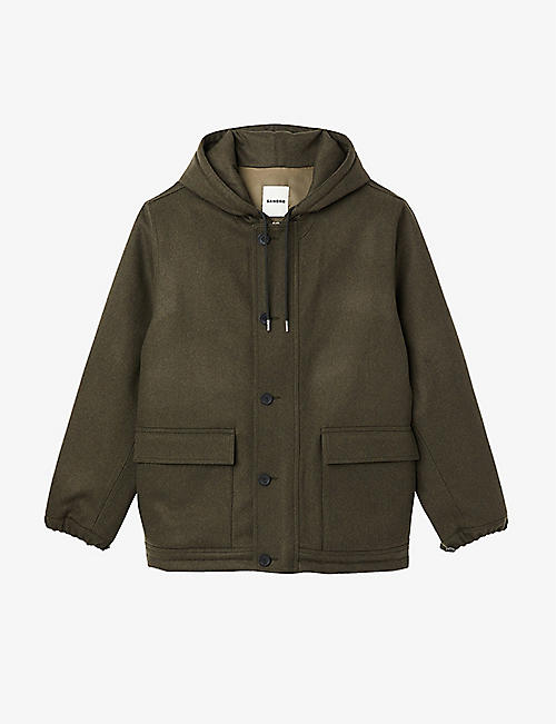 SANDRO: Hooded wool deck jacket