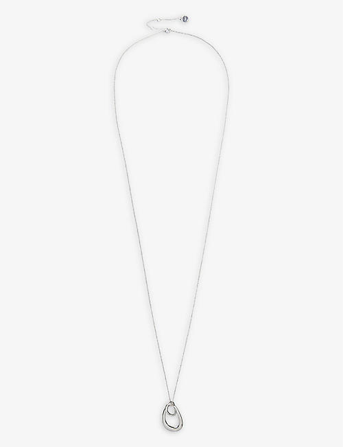 THE WHITE COMPANY: Abstract-pendant silver-tone plated brass necklace