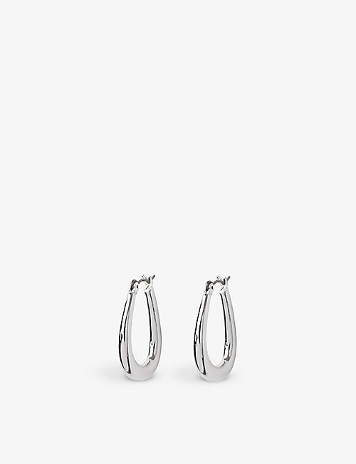 THE WHITE COMPANY: Abstract silver-tone plated brass hoop earrings