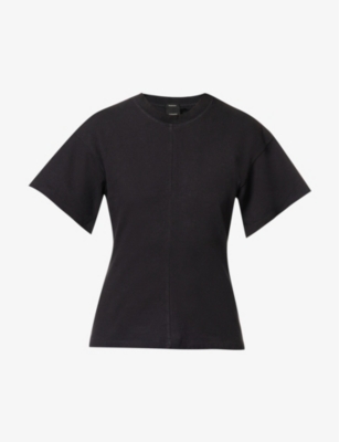Proenza Schouler Regular-fit Cotton-blend T-shirt In Black