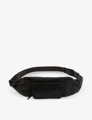 ALLSAINTS: Oppose logo-debossed leather belt bag