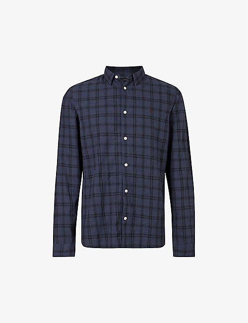 ALLSAINTS: Coruna check-print slim-fit cotton shirt